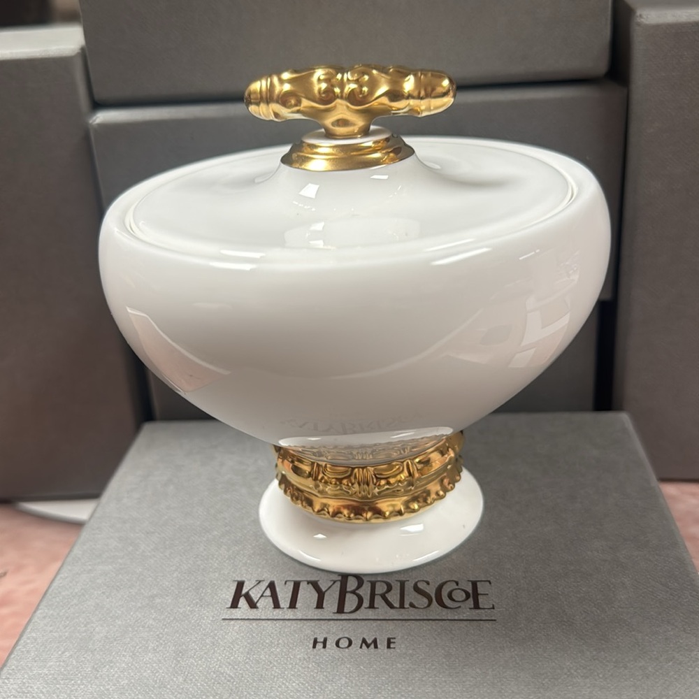 Katy Briscoe Sugar Bowl - Bangles 24k gold trimmed bone china